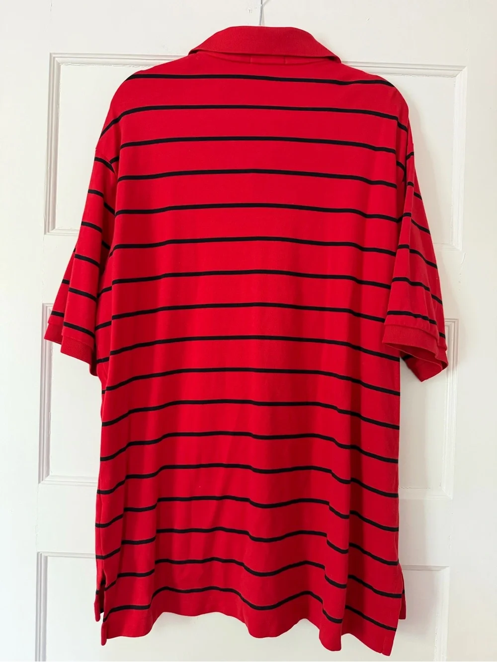 Polo Ralph Lauren Men’s XLT Red Navy Stripe Polo Shirt Pony Logo Tall